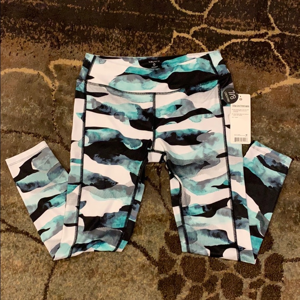 Layer 8 Collage Printed Leggings Medium 7/8 length